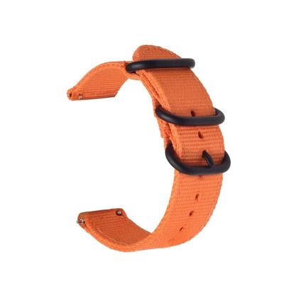 22mm 20mm Woven Nylon Strap For Watch 6 4 5 44mm Gear S3 Classic Active 2 Band 24mm 18mm Fabric(Orange,22mm)