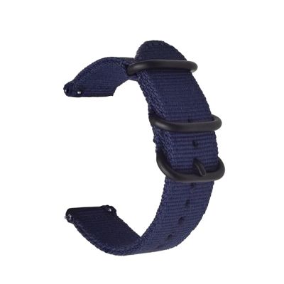 22mm 20mm Woven Nylon Strap For Watch 6 4 5 44mm Gear S3 Classic Active 2 Band 24mm 18mm Fabric(Blue,24mm)