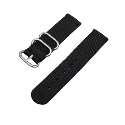 22mm 20mm Woven Nylon Strap For Watch 6 4 5 44mm Gear S3 Classic Active 2 Band 24mm 18mm Fabric(Black-S,20mm)