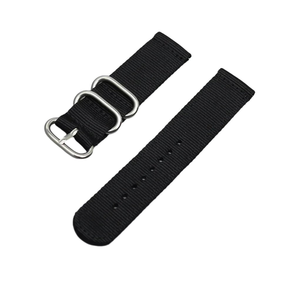 22mm 20mm Woven Nylon Strap For Watch 6 4 5 44mm Gear S3 Classic Active 2 Band 24mm 18mm Fabric(Black-S,20mm)