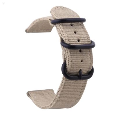 22mm 20mm Woven Nylon Strap For Watch 6 4 5 44mm Gear S3 Classic Active 2 Band 24mm 18mm Fabric(Beige,22mm)