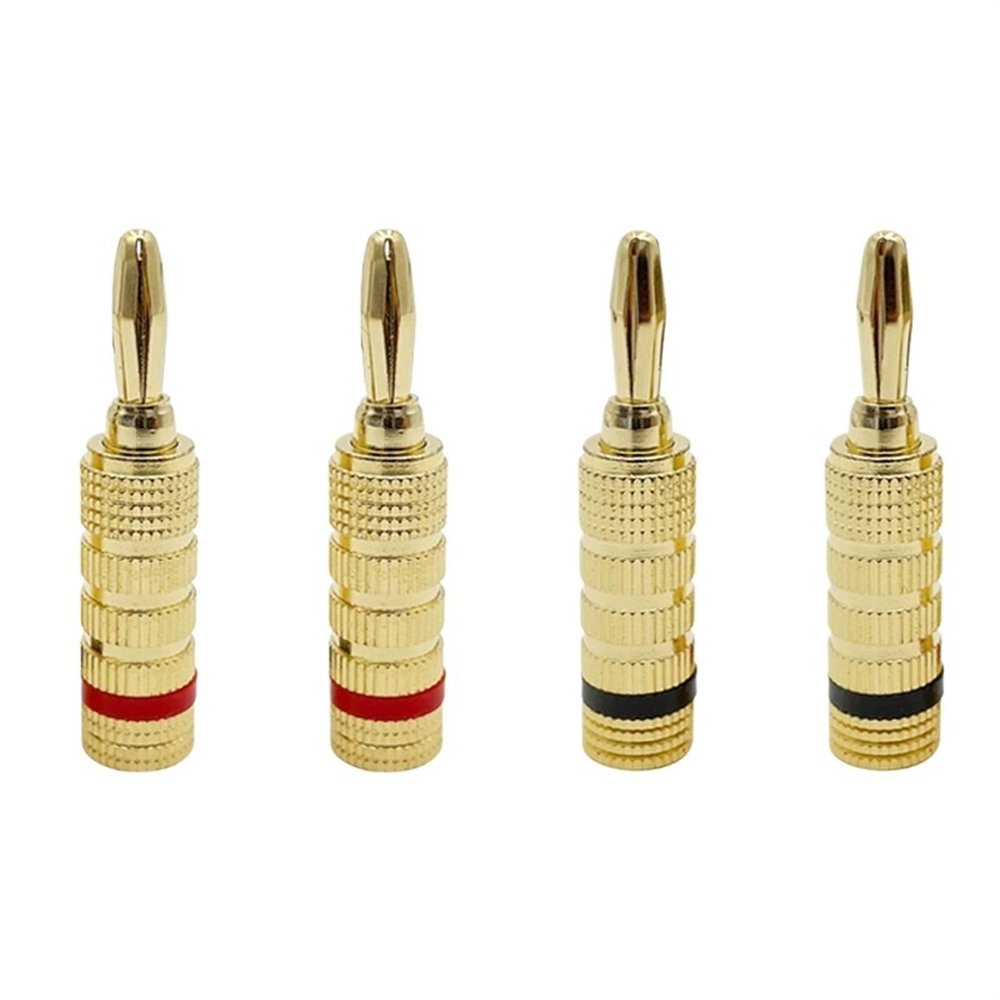 8/40/200pcs 4mm Banana Musical Cable Wire Audio Speaker Adapter Plated Speaker Cable Wire Pin Connectors Gold-Plated(8Pcs (4Pairs))