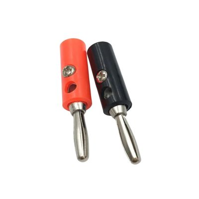 100Pcs 4mm Banana Connector Jack Screw Type Banana Head Black and Red Color(Black)