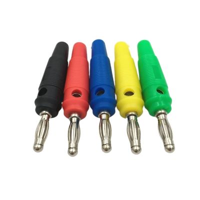 100Pcs 5 Color 4MM Nickel Plated Banana for Probes Binding Post Connector(Black)