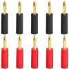 10/40/200PCS 4mm Gold Plated Banana Connector Speaker Horn Speakers Banana for Audio Video Cable Adapter Speaker(5 Red 5 Black) view 2
