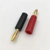 100Pcs Brass Gold Plated 4mm Wire Cable Audio Speaker Banana Connector Horn Speakers Banana Black Red(Black) view 4