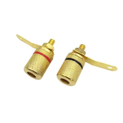 10Pcs Amplifier Speaker Terminal Binding Post Banana Audio Jack 4mm Connector 25 * 11mm Gold Plated(5Black 5Red)