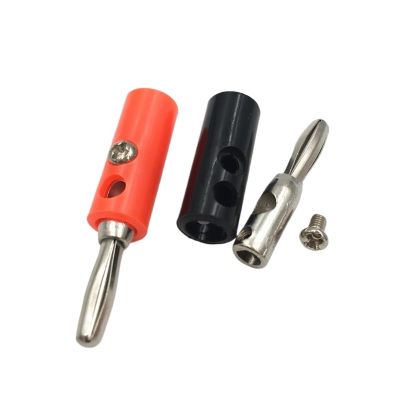 10Pcs 4mm Banana Connector Jack Screw Type Banana Head Black and Red Color(Black)