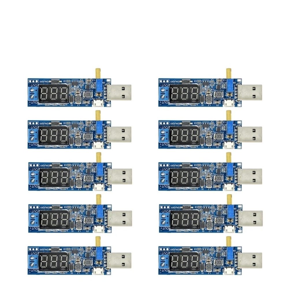 1-10PCS Boost Buck Converter USB Step UP/Down Power Supply Module DC-DC 5V to 3.3V / 12V Adjustable Output DC 1.2V-24V(10PCS Micro)