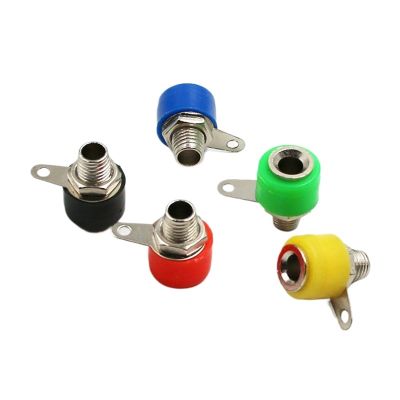 10pcs 4mm Banana Binding Post 4mm Banana Socket 5color Adapter Red Green Yellow Black Blue(Blue)