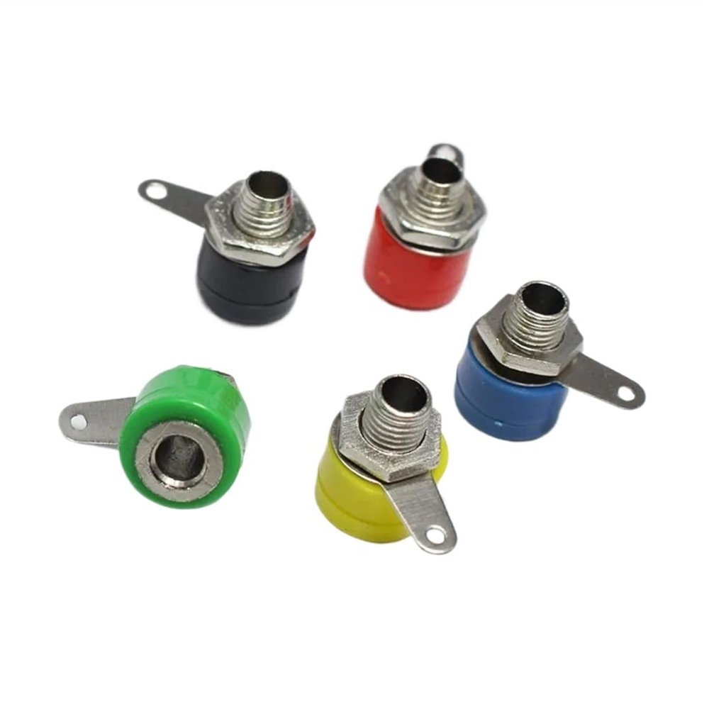 10pcs 4mm Banana Binding Post 4mm Banana Socket Adapter Red Green Yellow Black Blue(70A)