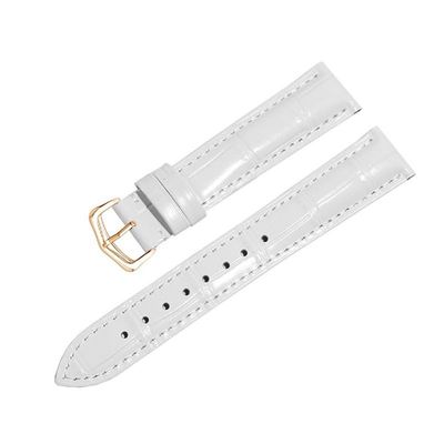 Genuine Leather Watch Strap For Cartier Tank Santos Pin Buckle(White r1,19mm)