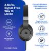 DefenderShield Over-Ear Air Tube Headphones E M F Free  USB-C Wired Design for Reduced Wireless Signal Contact  Built-in Mic & Audio Controls  Foldable Airtube Headphones with Travel Case view 2