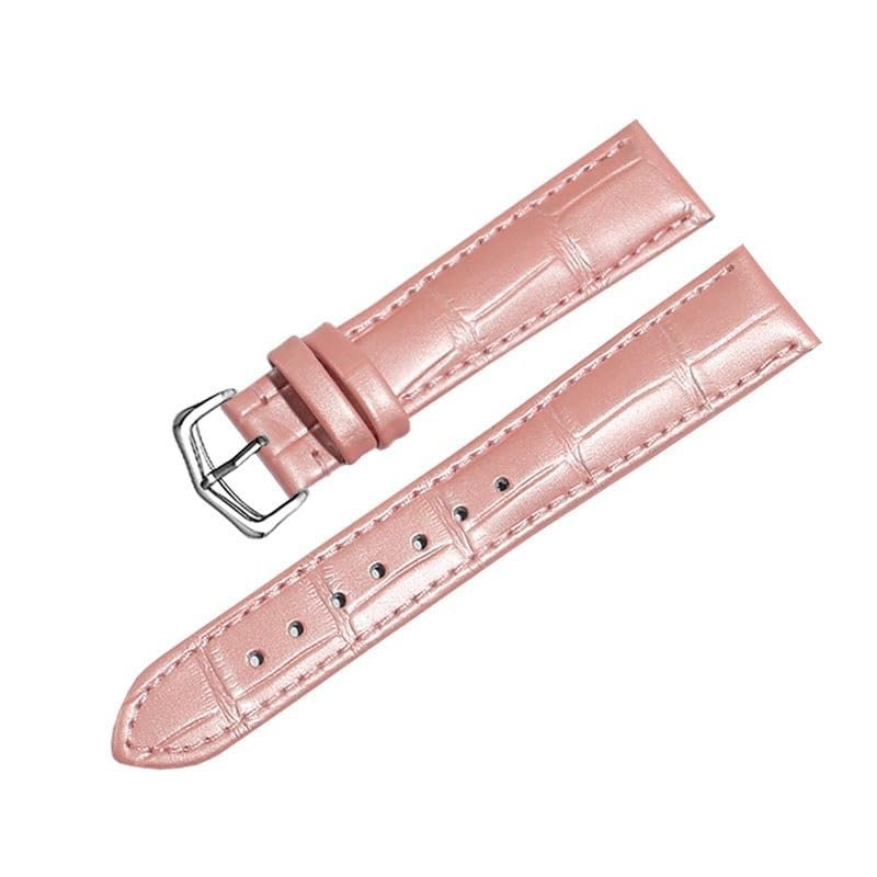 Genuine Leather Watch Strap For Cartier Tank Santos Pin Buckle(Pink s1,16mm)