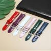 Genuine Leather Watch Strap For Cartier Tank Santos Pin Buckle(Green r1,17mm) view 3