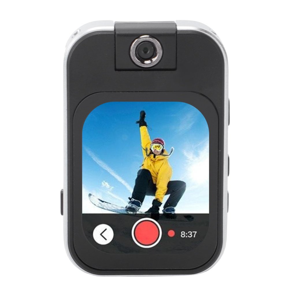 Acouto Multifunctional Sports Camera, MP3 MP4 Player and HD Action Cam with Back Clamp, Loop Recording, Ideal for Outdoor Activities, Versatile for Cycling Running Travel, 1080P