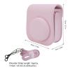 KIMISS Camera Protective Case PU Leather Instant Camera Storage Bag Shoulder Strap for Mini12 11 (Light Pinkish) view 2