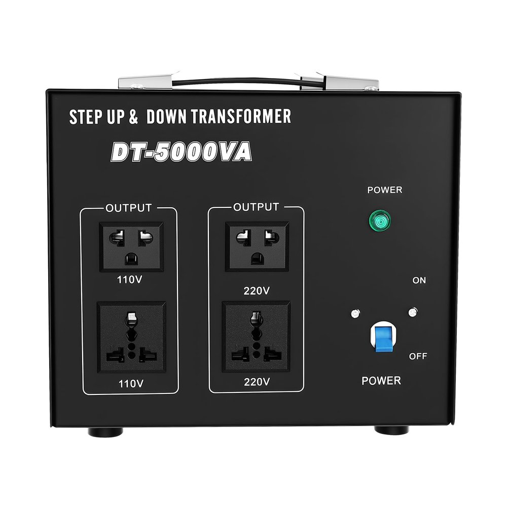 5000W Voltage Converter Transformer,110V to/from 220V Heavy Duty Step Up/Down Power Converter with 4 Outlets,5000VA Capacity Converter Auto Transformer Circuit Breaker Protection