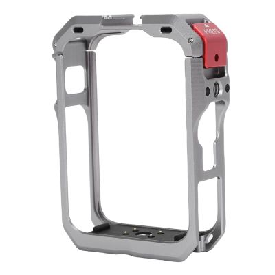 Acouto Camera Expansion Cage Metal Protective Frame Camera Housing Cage for Osmo 360 Panoramic with Cold Shoe 1/4 Screw Port Access Window (Grey)