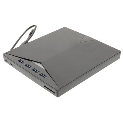 BRIGHTFUFU Portable USB External DVD CD Drive Burner with Anti-Slip Pad Silent Thin Lightweight Rewriter for Laptop Desktop Notebook One Multi-Function Optical Disc Writer and Reader