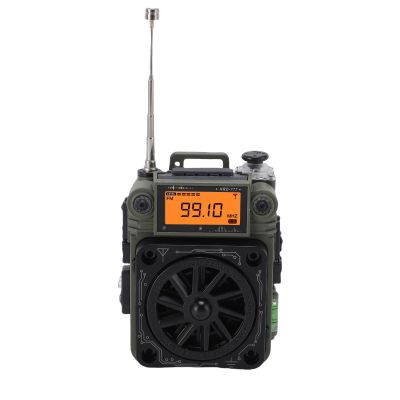 Wisoqu Small Radio, FM AM SW Wideband Rechargeable Multifunctional BT Full Band Finger Radio with Multiple Music Formats, Prolonged Playback Time for Home Travel (OD Green)