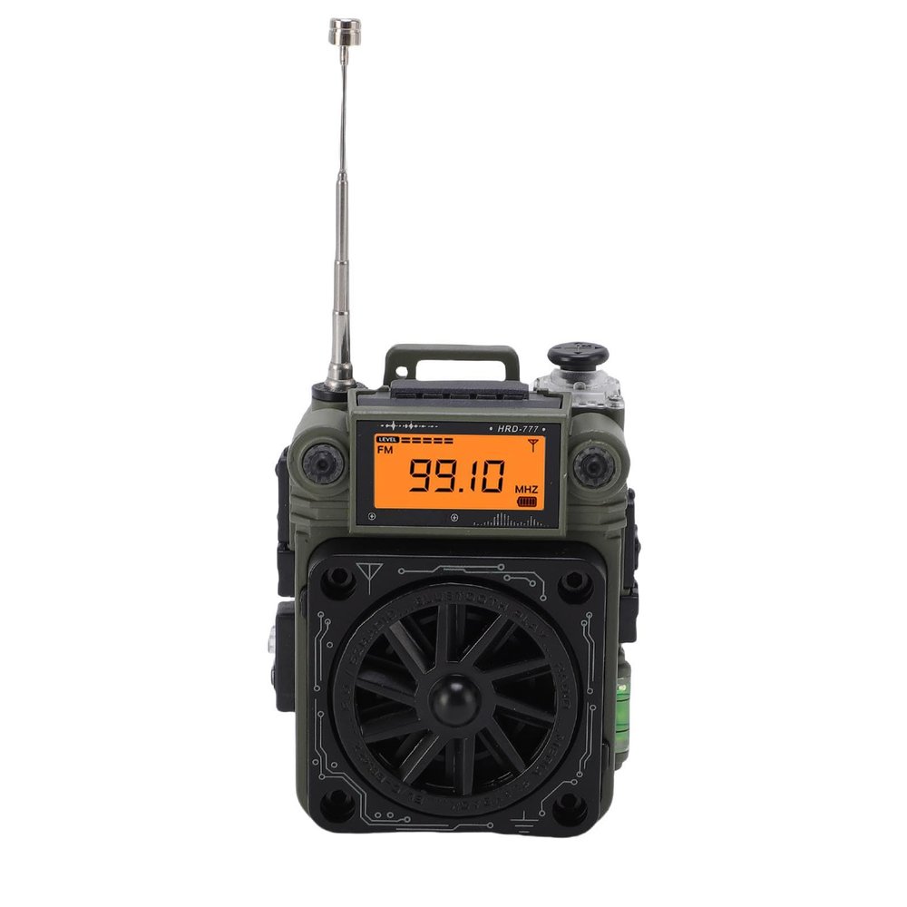 Wisoqu Small Radio, FM AM SW Wideband Rechargeable Multifunctional BT Full Band Finger Radio with Multiple Music Formats, Prolonged Playback Time for Home Travel (OD Green)