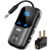 Bluetooth 5.4 Transmitter Receiver for 2 AirPods/Headphones, 2-in-1 Airplane Bluetooth Adapter with Mic for Hands-Free Calls, Low Latency, Wireless Audio Adapter for Travel Flight TV Speakers view 1