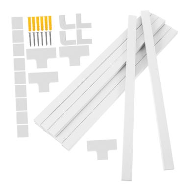 KOMBIUDA PVC Cable Hider Kit Wire Covers Wall Mounted Cord Organizer with Adhesive Tape Screws PVC Raceway for Home Office Audio Video Cable Management
