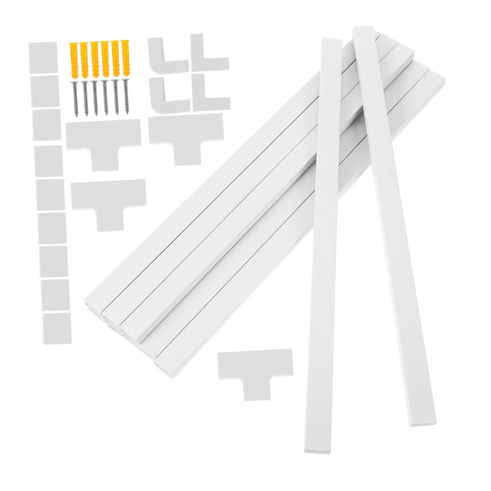 KOMBIUDA PVC Cable Hider Kit Wire Covers Wall Mounted Cord Organizer with Adhesive Tape Screws PVC Raceway for Home Office Audio Video Cable Management