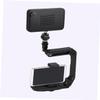 Mikinona Multipurpose Handheld Camera Stabilizer Bracket with Screw for DSLR Camcorder Support Folding Design with Mic and LED Light Mounts Black for Video Filming and Photography view 3