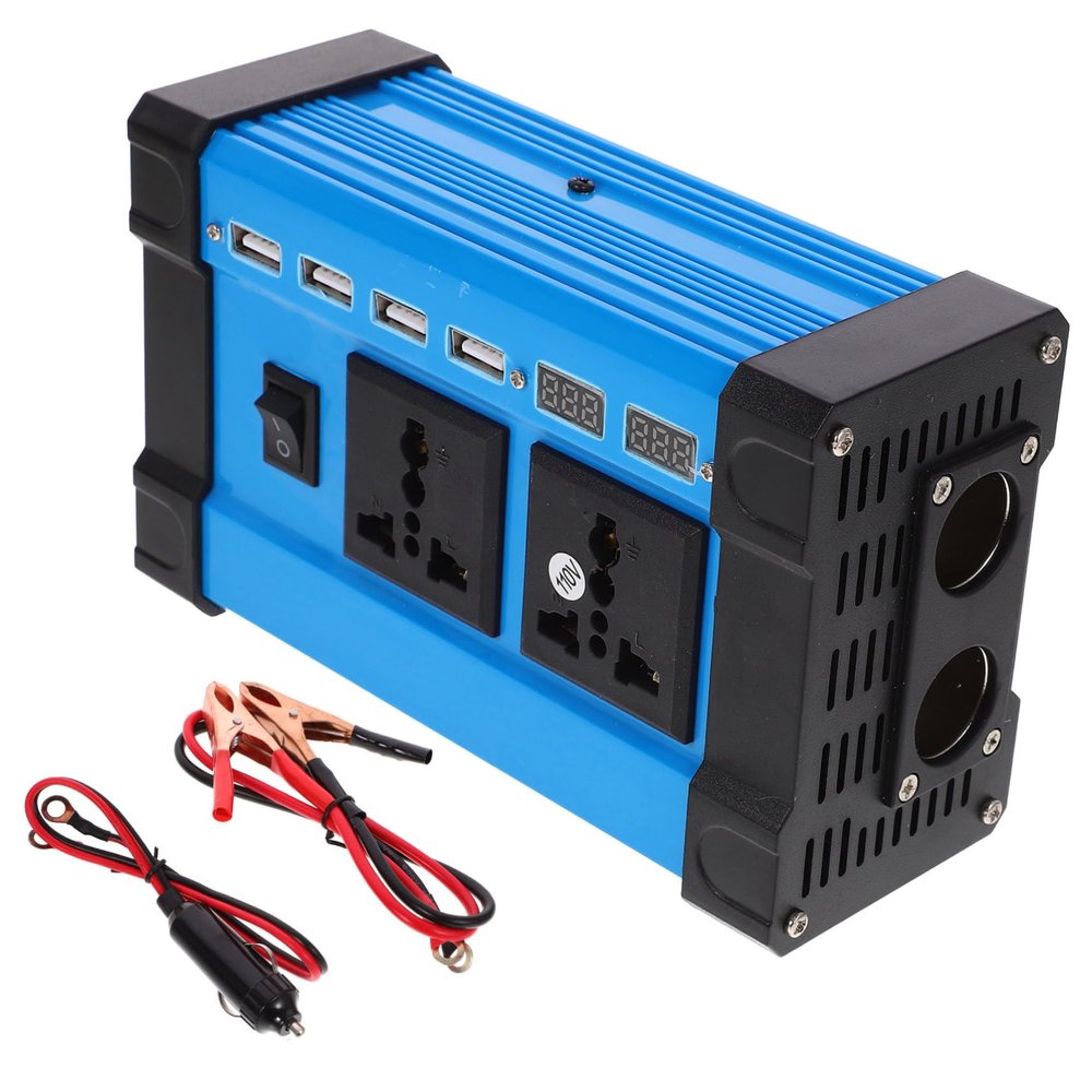 Beatifufu Car Power Inverter 12V to 110V with LCD Display USB Fast Charging Ports Overheat Protection and Lightweight Design for Vehicle Emergency Power Supply