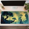 Mouse Pad Black Gaming Mouse Pad Tree Computer Desk Mat Keyboard Mat with Stitched Edges Waterproof Anti-Slip Rubber Base Smooth Surface PC for Home Office Accessories, Gifts 32 x 16 in PjY1774 F-B view 2