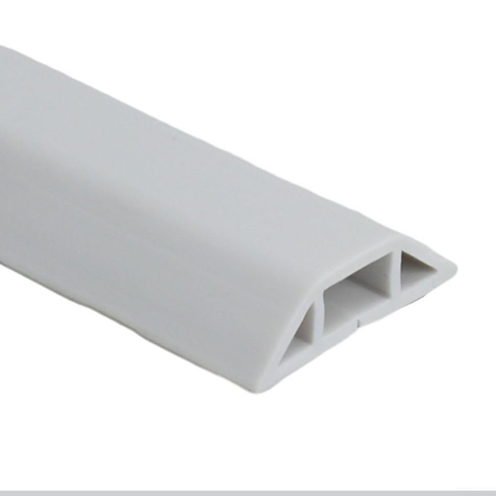 1M Floor Cable Protector Rubber Cover for Safe Movement in Offices, Gyms, and Homes (White)