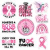(10 Pcs) Breast Cancer Awareness Stickers Pack  Pink Ribbon Decals, Funny Motivational Cancer Survivor Vinyl Waterproof Stickers for Laptop, Water Bottle, Car view 1