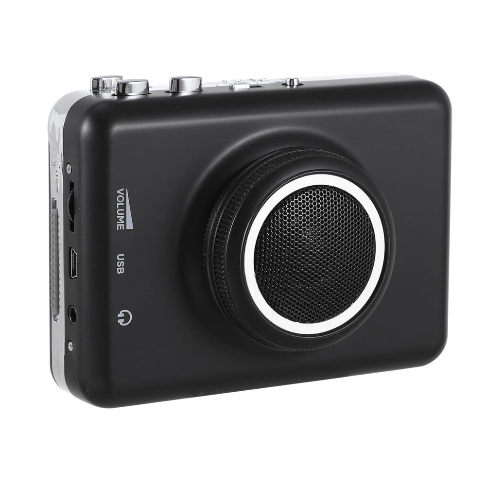Mikinona USB Cassette Player with Detachable Speaker Music Digital Converter Tape to USB Tape Converter Compatible with Headphones for Portable Audio Playback
