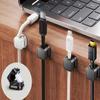 12 Pack Magnetic Cable Clips  [One-Snap Lock] Phone Cord Holder for Desk, Adhesive Magnetic Cord Organiser for Nightstand, Wall, Car  Under Desk Cable Management for Office, HomeBlack+White view 3