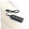 CONGARTENO Portable USB Hub with Ports High-Speed Data Transfer Compatible with Laptop Computer Tablet and Smartphone Black USB Expansion Splitter for view 3