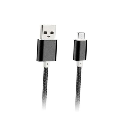 KOMBIUDA Nylon Braided Micro USB Charging Cable Extra Long Rapid Charge Cord for Mobile Devices Black Compatible with Power Bank and Charging Station