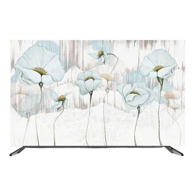 TV Cover Dustproof Covers TV Cloth Cover Floral Hanging Desktop Curved Universal(MULTI,Customized Size)