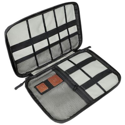 CONGARTENO Portable Digital Cable Organizer Bag Small Electronic Accessories Storage Pouch Lightweight Travel Case for USB Cords Chargers Power Banks Gray