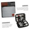 CONGARTENO Portable Digital Cable Organizer Bag Small Electronic Accessories Storage Pouch Lightweight Travel Case for USB Cords Chargers Power Banks Gray view 2