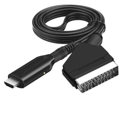 HYAGBCOP Powice Scart to HDMI Adapter Converter 1080P with Input Cable Output Port for HDTV STB VHS P>S#3 DVD