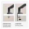 F80 Desktop 17"-30" LCD LED Monitor Holder Strut Flexi TV Mount Loading 2-9kgs(Matte Charcoal) view 3