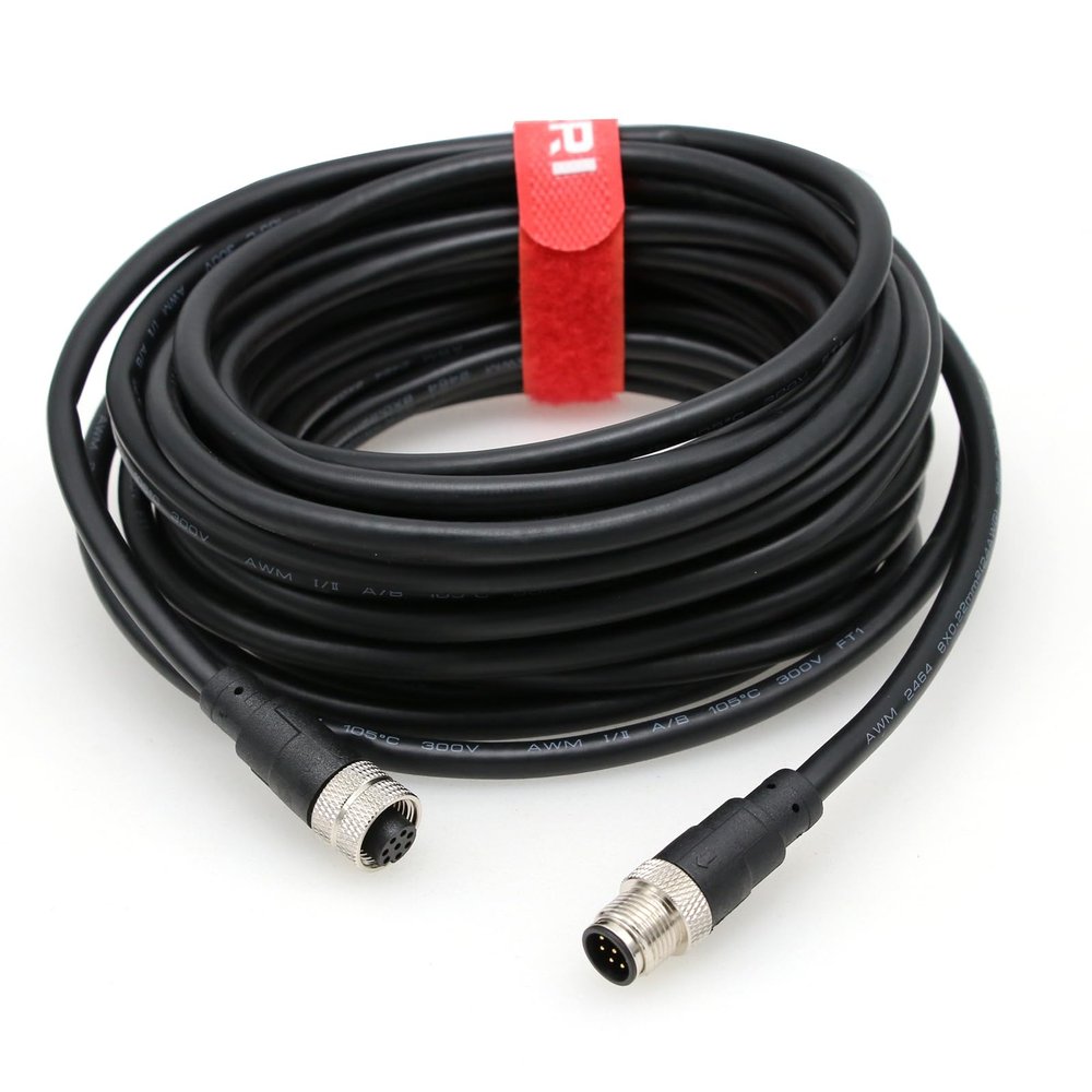 DRRI M12 8-Pin Male to Female Extension Cable for Sensor Automation Application Humminbird Network