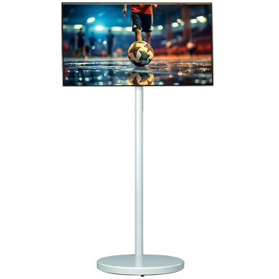Portable 21.5-Inch TV for Camping  Rotatable Display with Screen Mirroring, Digital Whiteboard, Remote Control, Stand on Wheels