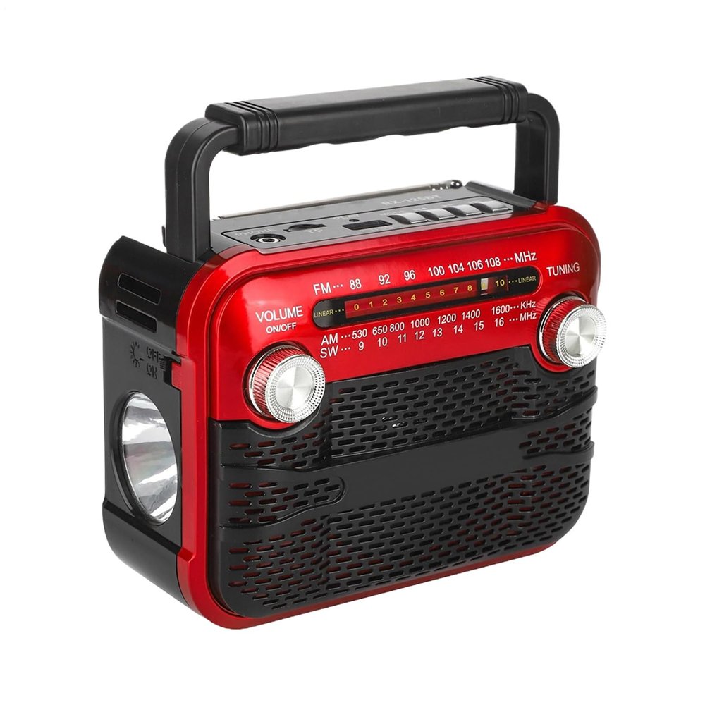 Portable Weather Radio - Rechargeable Outdoor Radio, 3-Level Brightness, Preparedness Device, Multifunction Travel Audio Tool for Camping, Storms, and Adventure Trips 5.91x3.15x4.72 Inches