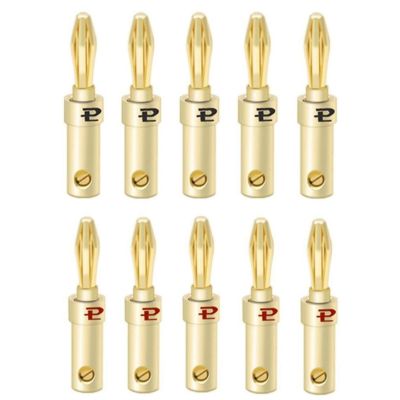 100PCS Gold Speaker Banana Cable Wire Adapters Plugs Copper Straight Connectors