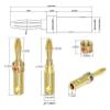 100PCS Gold Speaker Banana Cable Wire Adapters Plugs Copper Straight Connectors view 2