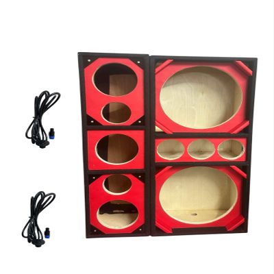 12" Brazilian Style Chuchera Speaker Box for Two 12" Speakers & Three 4" Tweeters Vented Enclosure for Car and One 3 Driver 2tweeter Box