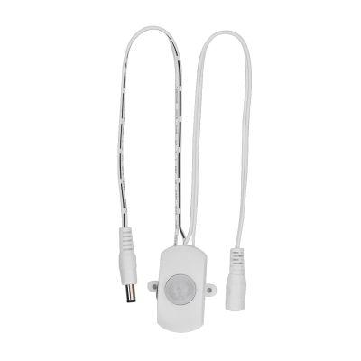 lyrlody PIR Motion, 5A DC 6-24V Infrared Motion Detector for LED Strip Lights with 120 Detection Angle 5-7m Range 15-240s Adjustable Delay (White)